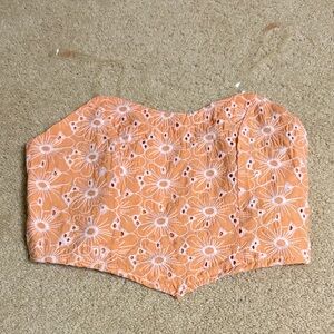 SHEIN Orange Floral Tank Top